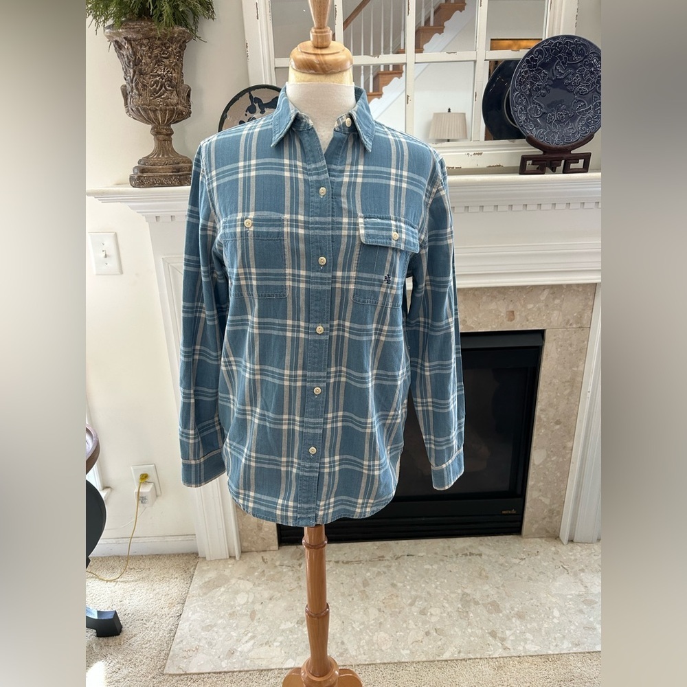 Ralph Lauren Blue Plaid Button Down Shirt